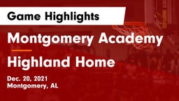 Montgomery Academy  vs Highland Home Game Highlights - Dec. 20, 2021