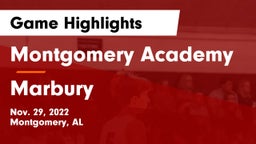 Montgomery Academy  vs Marbury  Game Highlights - Nov. 29, 2022