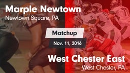 Matchup: Marple Newtown vs. West Chester East  2016