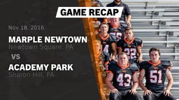 Recap: Marple Newtown  vs. Academy Park  2016