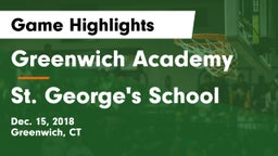 Greenwich Academy  vs St. George's School Game Highlights - Dec. 15, 2018