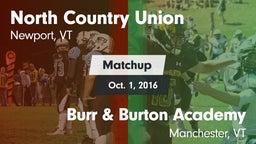 Matchup: North Country Union vs. Burr & Burton Academy  2016