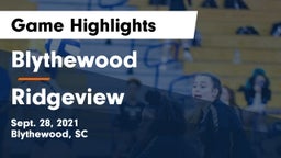 Blythewood  vs Ridgeview  Game Highlights - Sept. 28, 2021