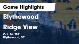 Blythewood  vs Ridge View  Game Highlights - Oct. 14, 2021
