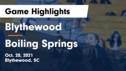 Blythewood  vs Boiling Springs  Game Highlights - Oct. 20, 2021