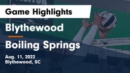 Blythewood  vs Boiling Springs Game Highlights - Aug. 11, 2022