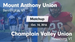 Matchup: Mount Anthony vs. Champlain Valley Union  2016