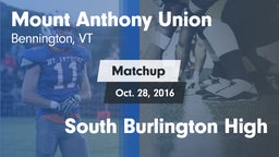 Matchup: Mount Anthony vs. South Burlington High 2016