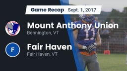 Recap: Mount Anthony Union  vs. Fair Haven  2017