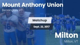 Matchup: Mount Anthony vs. Milton  2017