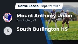 Recap: Mount Anthony Union  vs. South Burlington HS 2017
