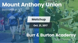 Matchup: Mount Anthony vs. Burr & Burton Academy  2017