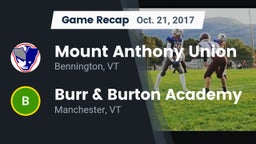 Recap: Mount Anthony Union  vs. Burr & Burton Academy  2017