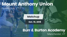 Matchup: Mount Anthony vs. Burr & Burton Academy  2018