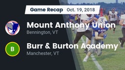 Recap: Mount Anthony Union  vs. Burr & Burton Academy  2018
