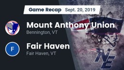Recap: Mount Anthony Union  vs. Fair Haven  2019
