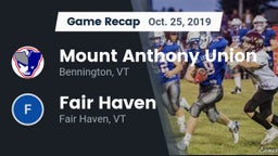 Recap: Mount Anthony Union  vs. Fair Haven  2019