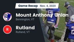 Recap: Mount Anthony Union  vs. Rutland  2020