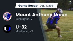 Recap: Mount Anthony Union  vs. U-32  2021