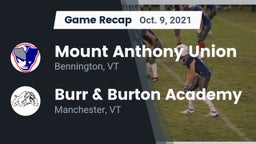Recap: Mount Anthony Union  vs. Burr & Burton Academy  2021