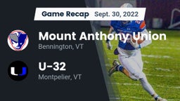 Recap: Mount Anthony Union  vs. U-32  2022