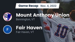 Recap: Mount Anthony Union  vs. Fair Haven  2022