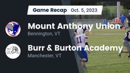 Recap: Mount Anthony Union  vs. Burr & Burton Academy  2023