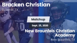 Matchup: Bracken Christian vs. New Braunfels Christian Academy 2020