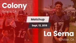 Matchup: Colony  vs. La Serna  2019