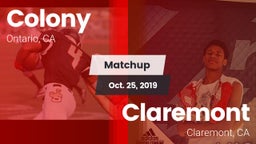 Matchup: Colony  vs. Claremont  2019