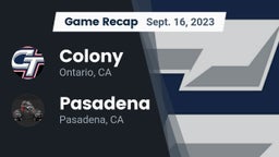 Recap: Colony  vs. Pasadena  2023