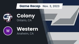 Recap: Colony  vs. Western  2023