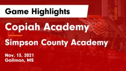 Copiah Academy  vs Simpson County Academy Game Highlights - Nov. 13, 2021