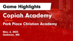Copiah Academy  vs Park Place Christian Academy  Game Highlights - Nov. 6, 2023