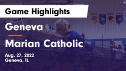 Geneva  vs Marian Catholic Game Highlights - Aug. 27, 2022