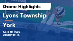 Lyons Township  vs York  Game Highlights - April 18, 2023