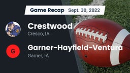 Recap: Crestwood  vs. Garner-Hayfield-Ventura  2022