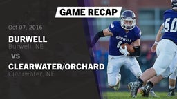 Recap: Burwell  vs. Clearwater/Orchard  2016