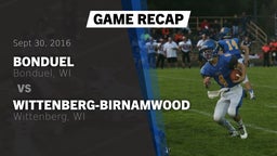 Recap: Bonduel  vs. Wittenberg-Birnamwood  2016