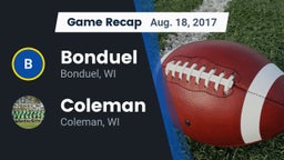 Recap: Bonduel  vs. Coleman  2017