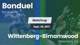 Matchup: Bonduel vs. Wittenberg-Birnamwood  2017