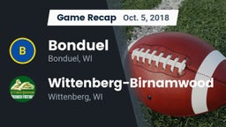 Recap: Bonduel  vs. Wittenberg-Birnamwood  2018
