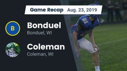 Recap: Bonduel  vs. Coleman  2019