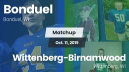 Matchup: Bonduel vs. Wittenberg-Birnamwood  2019