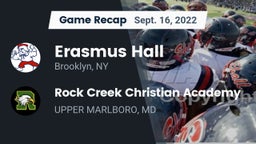 Recap: Erasmus Hall  vs. Rock Creek Christian Academy 2022