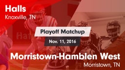 Matchup: Halls vs. Morristown-Hamblen West  2016