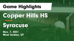Copper Hills HS vs Syracuse Game Highlights - Nov. 7, 2021