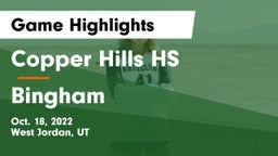 Copper Hills HS vs Bingham  Game Highlights - Oct. 18, 2022