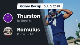 Recap: Thurston  vs. Romulus  2018
