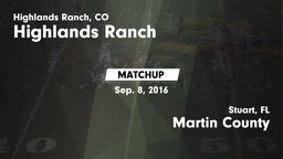 Matchup: Highlands Ranch vs. Martin County  2016